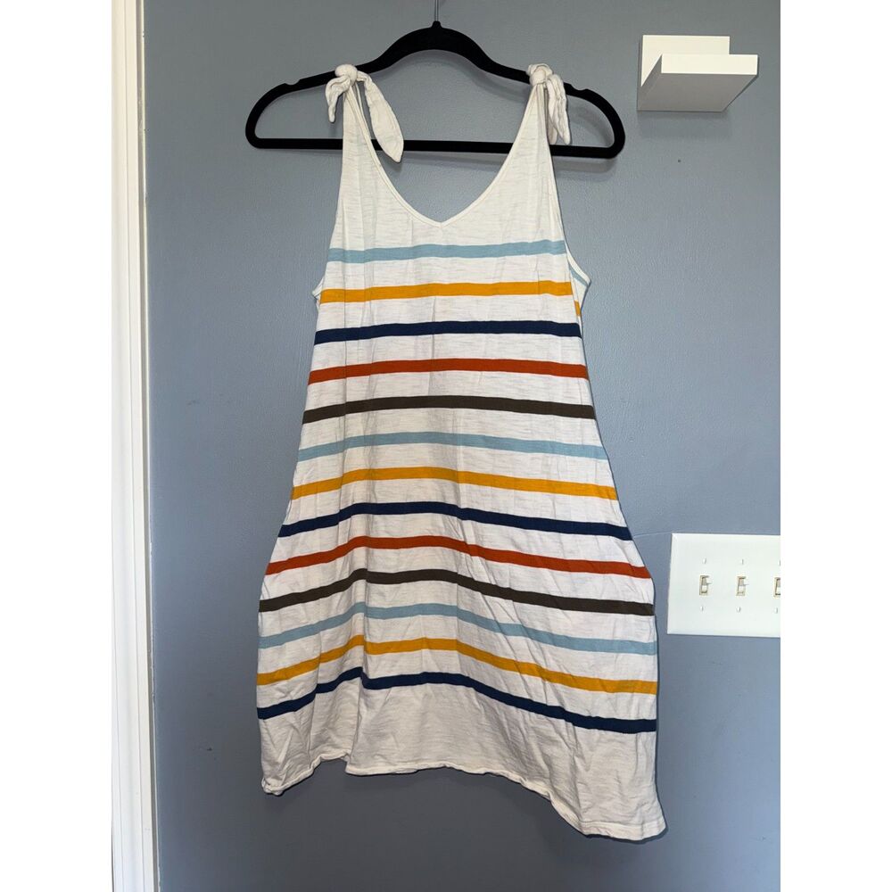 Faherty Florance Dress in Toto Multistripe | Size Medium | Coastal, Beachy